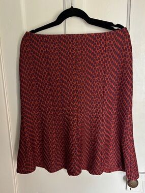 Bergstrom gored trumpet hem skirt - rust and purple